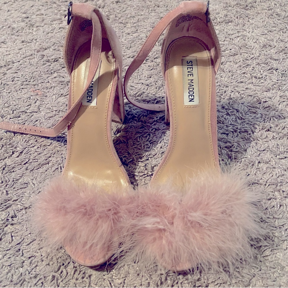 Steve Madden heels 9 1/2 women fur heels